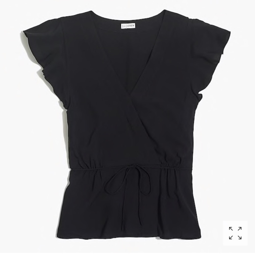 J Crew Flutter Sleeve Wrap Top